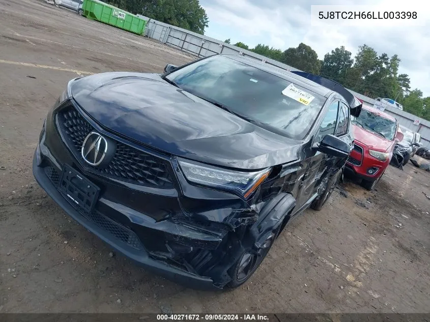 2020 Acura Rdx A-Spec Package VIN: 5J8TC2H66LL003398 Lot: 40271672