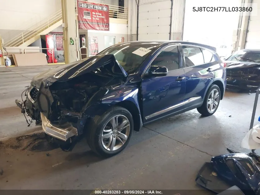 2020 Acura Rdx Advance Package VIN: 5J8TC2H77LL033860 Lot: 40283283