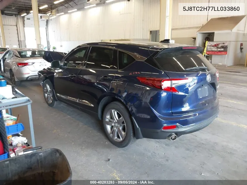 2020 Acura Rdx Advance Package VIN: 5J8TC2H77LL033860 Lot: 40283283