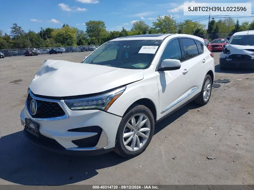 2020 Acura Rdx VIN: 5J8TC2H39LL022596 Lot: 40314720