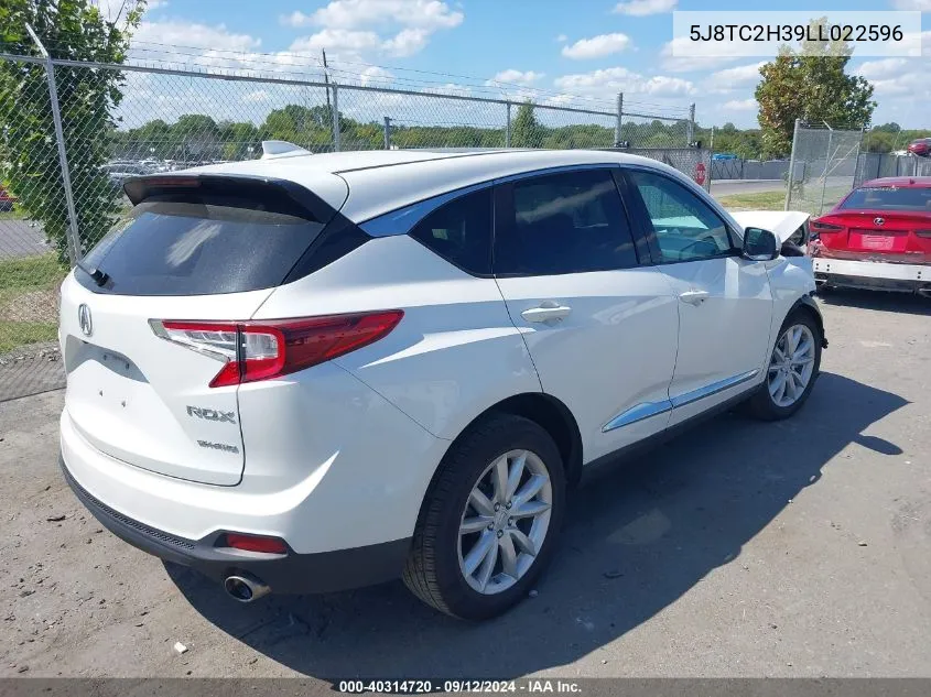 2020 Acura Rdx VIN: 5J8TC2H39LL022596 Lot: 40314720