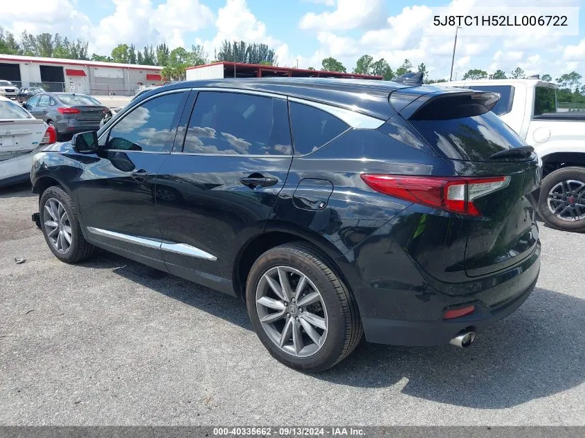 2020 Acura Rdx Technology VIN: 5J8TC1H52LL006722 Lot: 40335662