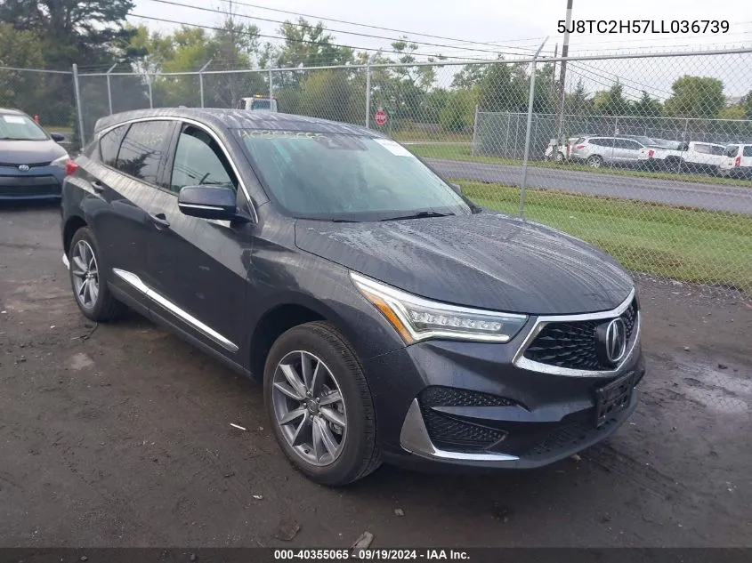 2020 Acura Rdx Technology Package VIN: 5J8TC2H57LL036739 Lot: 40355065