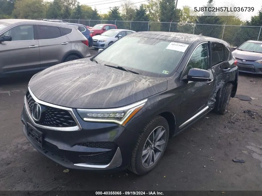 2020 Acura Rdx Technology Package VIN: 5J8TC2H57LL036739 Lot: 40355065