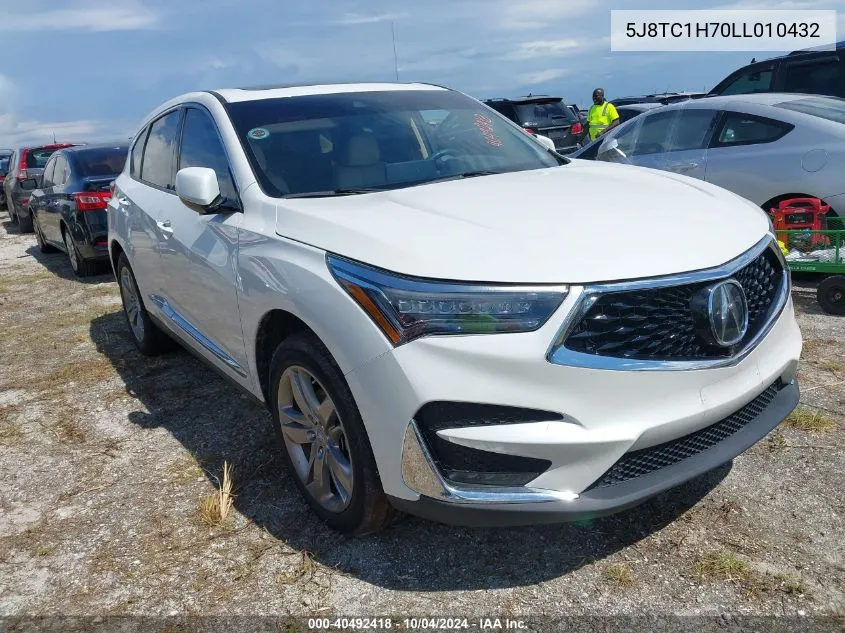 2020 Acura Rdx Advance Package VIN: 5J8TC1H70LL010432 Lot: 40492418