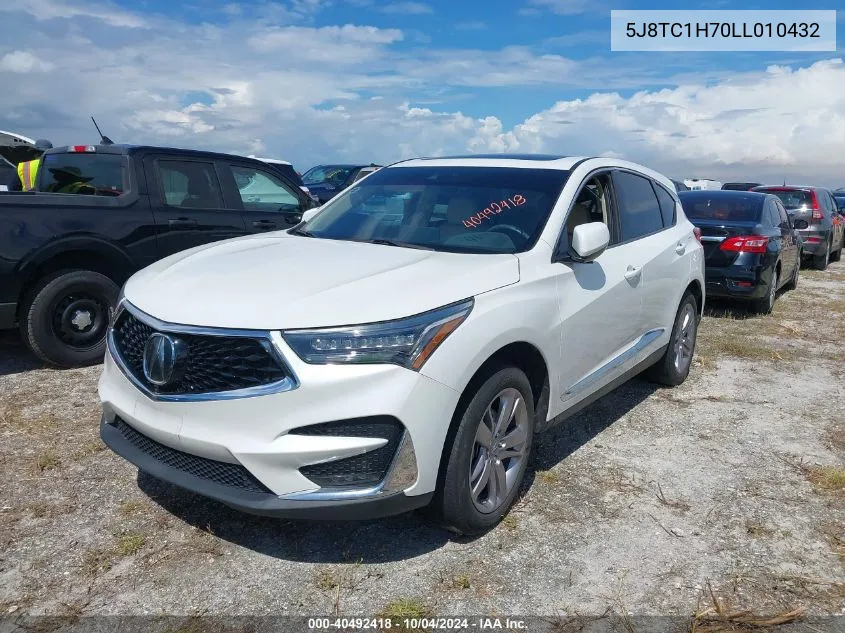 2020 Acura Rdx Advance Package VIN: 5J8TC1H70LL010432 Lot: 40492418