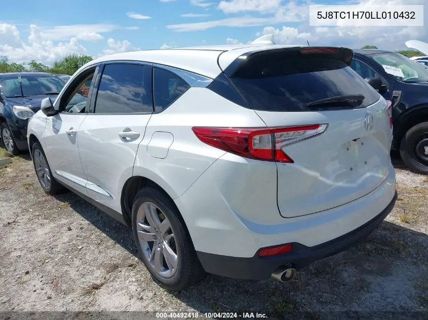 2020 Acura Rdx Advance Package VIN: 5J8TC1H70LL010432 Lot: 40492418