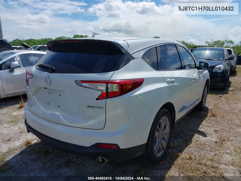 2020 Acura Rdx Advance Package VIN: 5J8TC1H70LL010432 Lot: 40492418