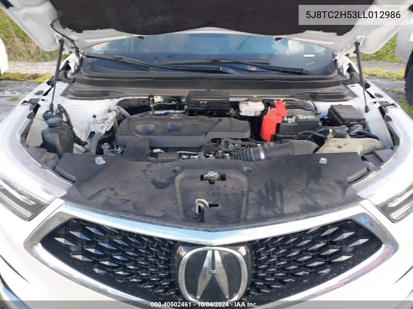 2020 Acura Rdx Technology Package VIN: 5J8TC2H53LL012986 Lot: 40502461