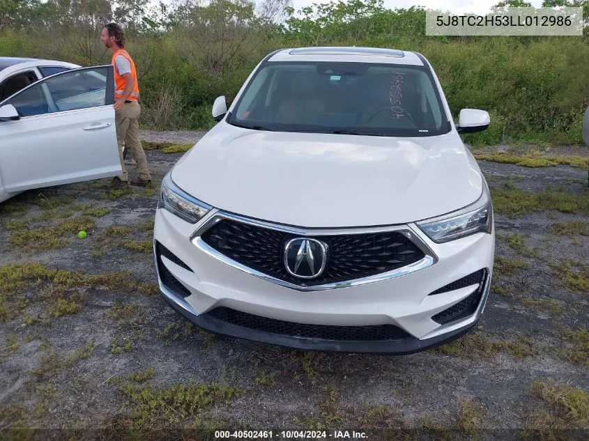 2020 Acura Rdx Technology Package VIN: 5J8TC2H53LL012986 Lot: 40502461