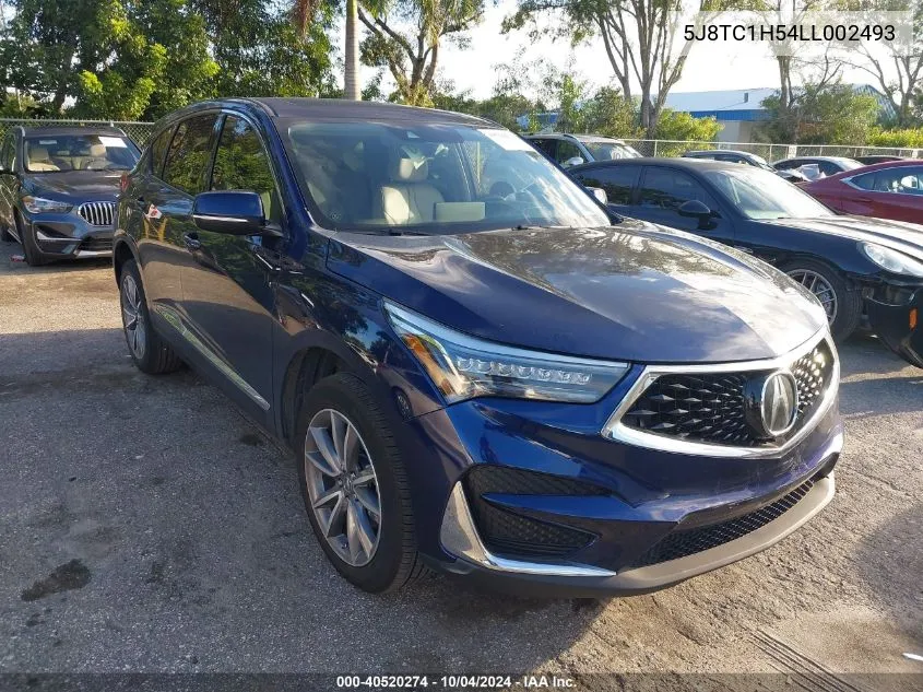 2020 Acura Rdx Technology Package VIN: 5J8TC1H54LL002493 Lot: 40520274