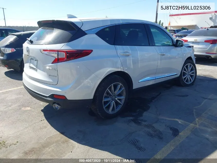 2020 Acura Rdx Technology Package VIN: 5J8TC2H59LL025306 Lot: 40573920