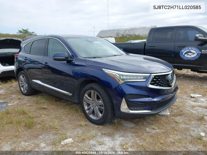 2020 Acura Rdx Advance Package VIN: 5J8TC2H71LL020585 Lot: 40625644