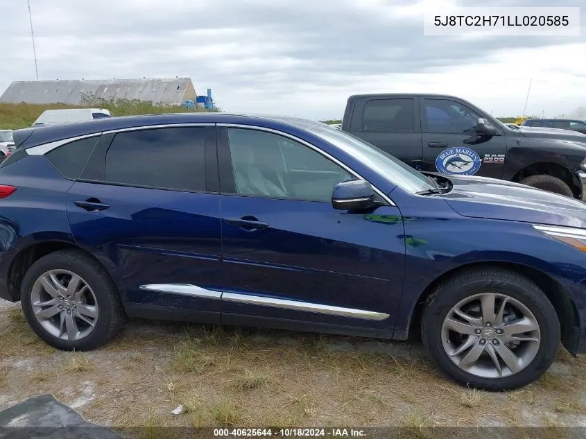 2020 Acura Rdx Advance Package VIN: 5J8TC2H71LL020585 Lot: 40625644