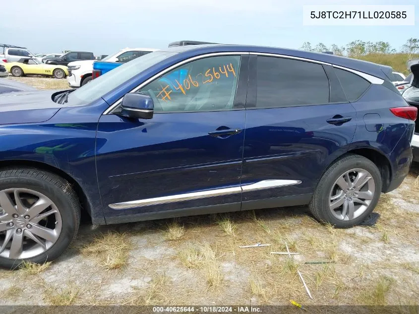 2020 Acura Rdx Advance Package VIN: 5J8TC2H71LL020585 Lot: 40625644