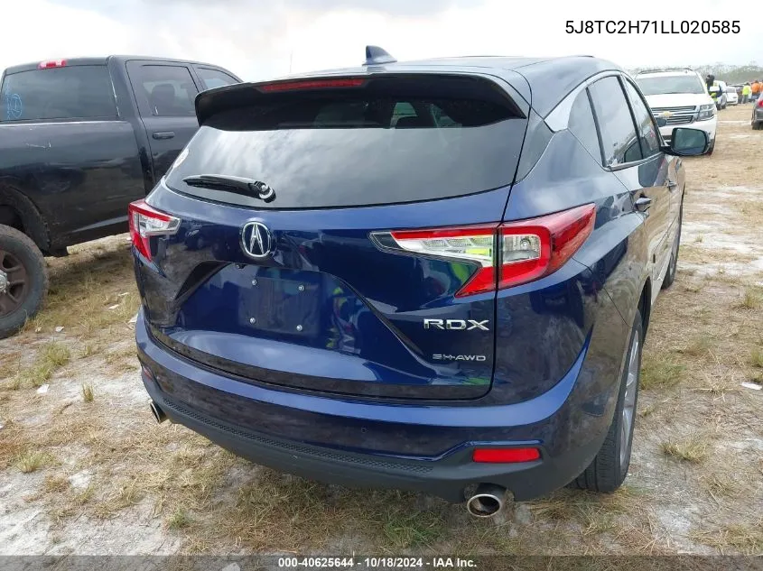 2020 Acura Rdx Advance Package VIN: 5J8TC2H71LL020585 Lot: 40625644