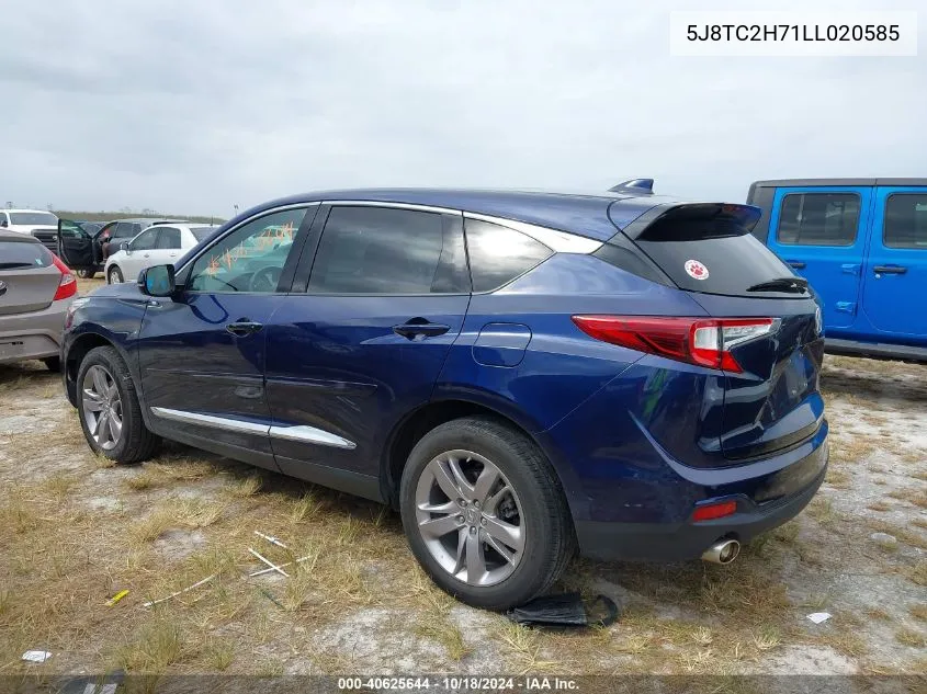 2020 Acura Rdx Advance Package VIN: 5J8TC2H71LL020585 Lot: 40625644