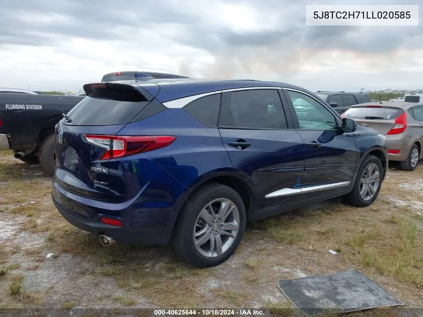 2020 Acura Rdx Advance Package VIN: 5J8TC2H71LL020585 Lot: 40625644