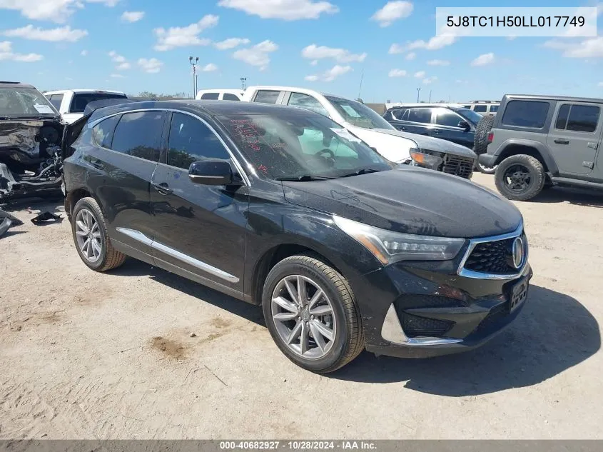 2020 Acura Rdx Technology Package VIN: 5J8TC1H50LL017749 Lot: 40682927