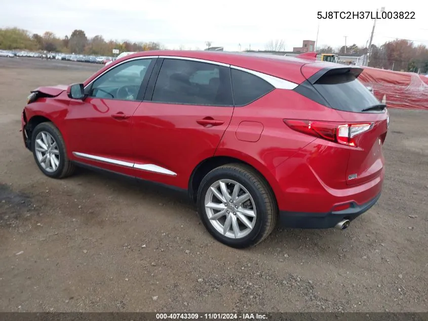 2020 Acura Rdx Standard VIN: 5J8TC2H37LL003822 Lot: 40743309