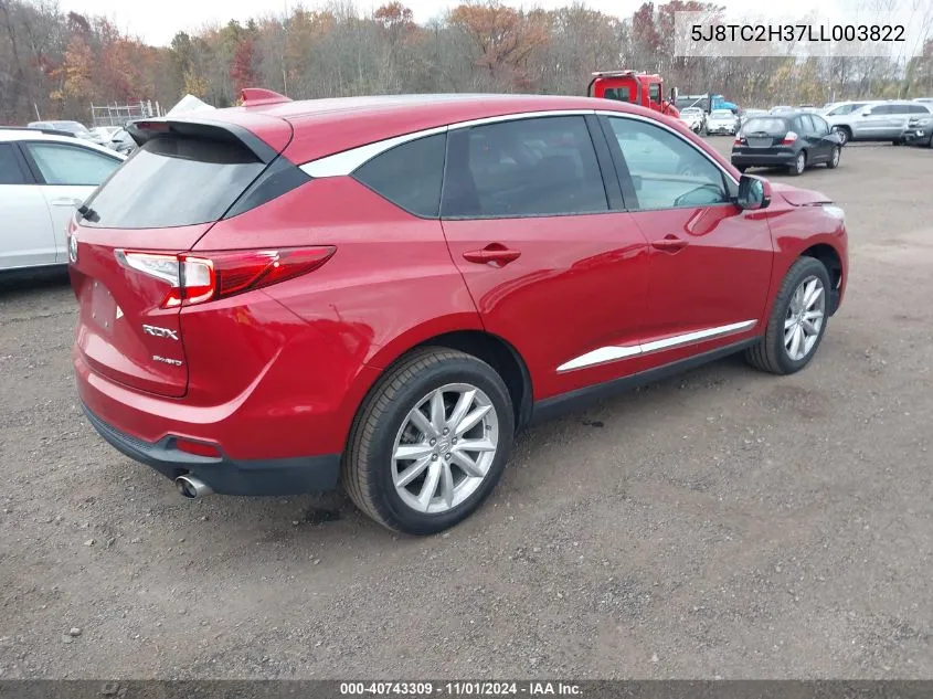 2020 Acura Rdx Standard VIN: 5J8TC2H37LL003822 Lot: 40743309