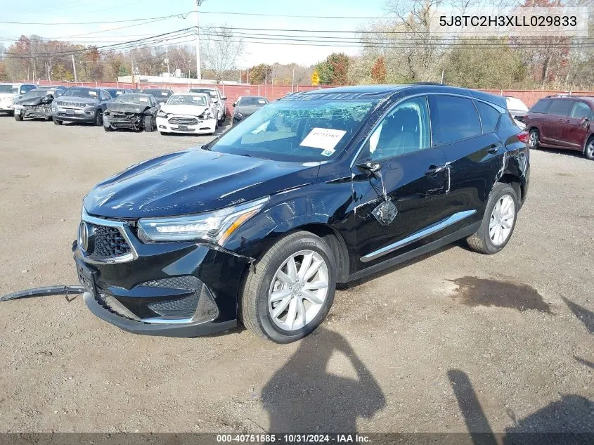 2020 Acura Rdx Standard VIN: 5J8TC2H3XLL029833 Lot: 40751585