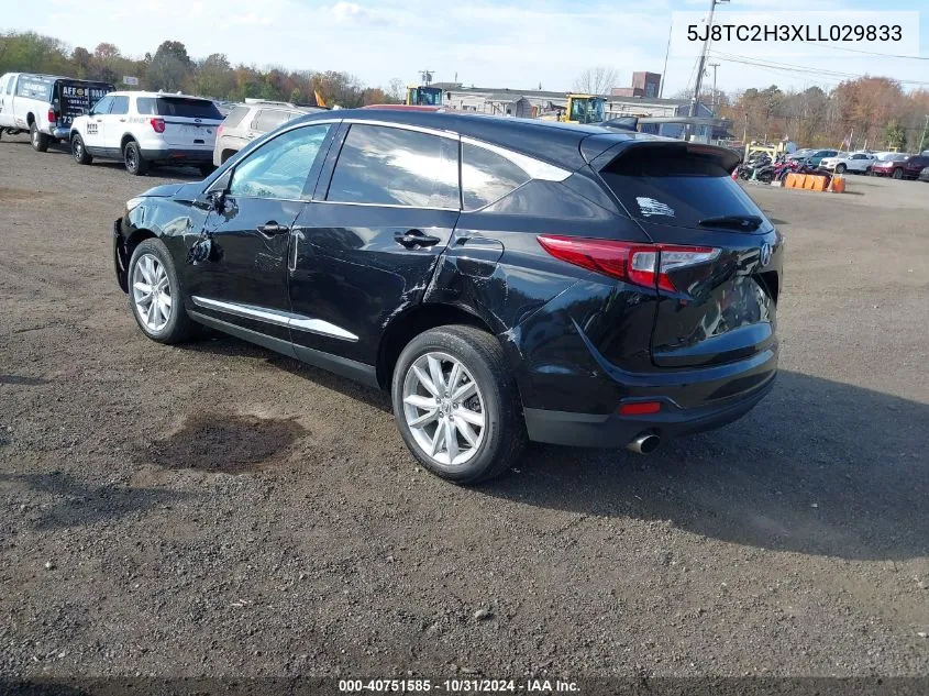 2020 Acura Rdx Standard VIN: 5J8TC2H3XLL029833 Lot: 40751585