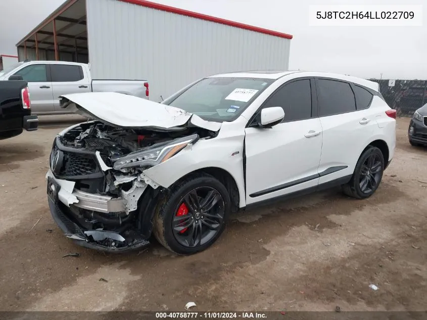 2020 Acura Rdx A-Spec Package VIN: 5J8TC2H64LL022709 Lot: 40758777