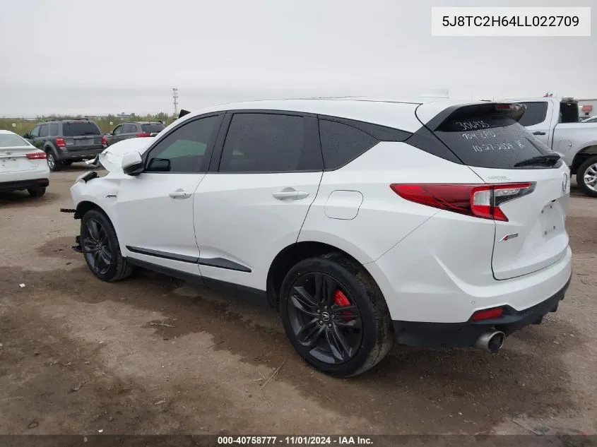 2020 Acura Rdx A-Spec Package VIN: 5J8TC2H64LL022709 Lot: 40758777