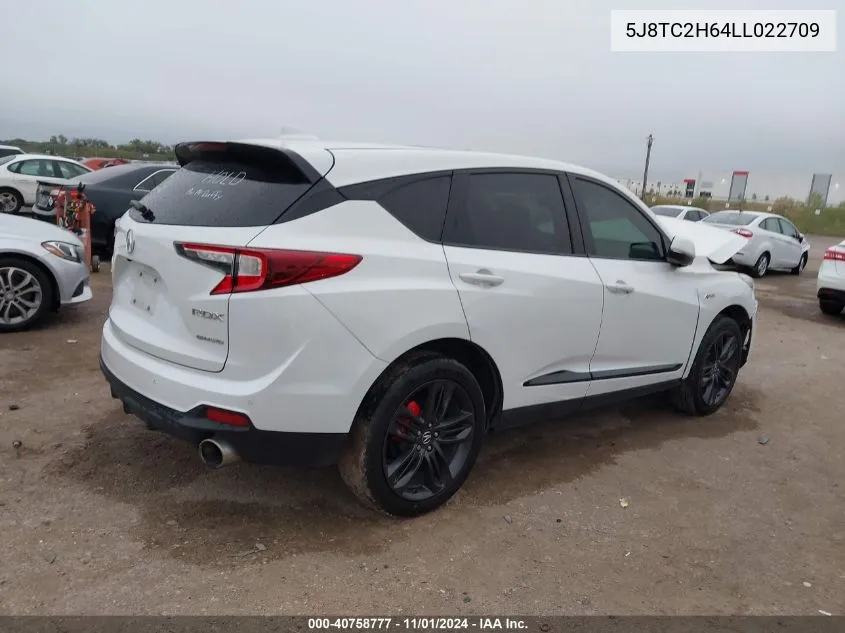 2020 Acura Rdx A-Spec Package VIN: 5J8TC2H64LL022709 Lot: 40758777