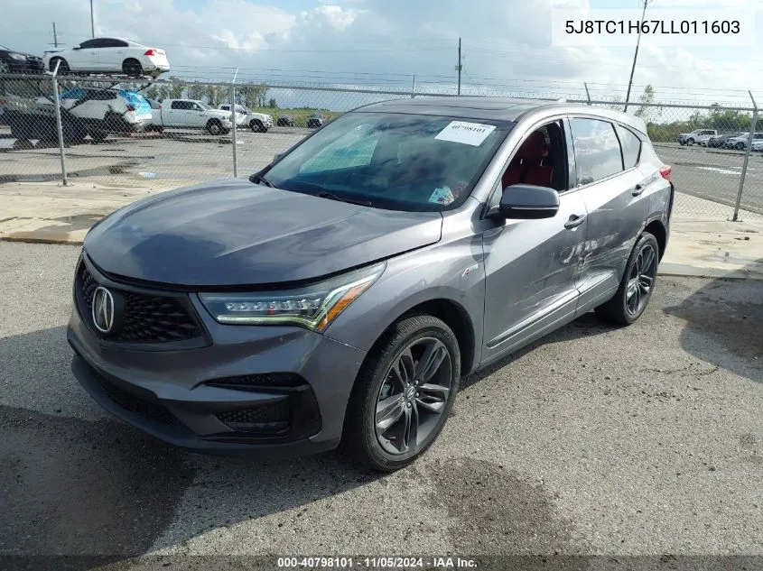 2020 Acura Rdx A-Spec Package VIN: 5J8TC1H67LL011603 Lot: 40798101