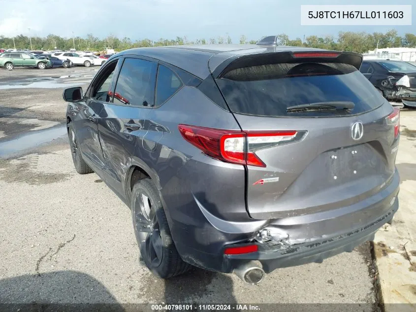 2020 Acura Rdx A-Spec Package VIN: 5J8TC1H67LL011603 Lot: 40798101