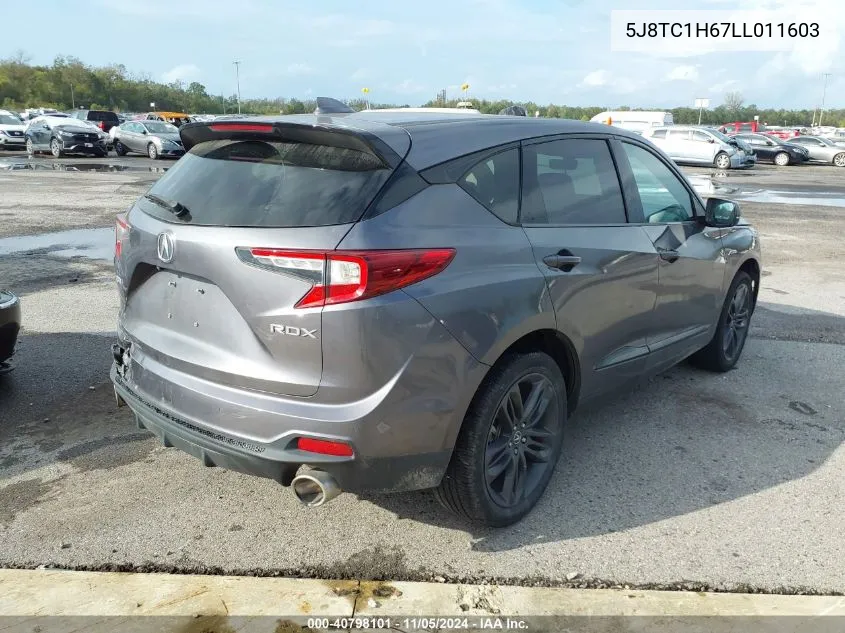 2020 Acura Rdx A-Spec Package VIN: 5J8TC1H67LL011603 Lot: 40798101