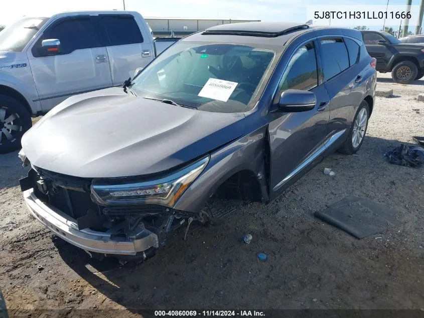 2020 Acura Rdx Standard VIN: 5J8TC1H31LL011666 Lot: 40860069