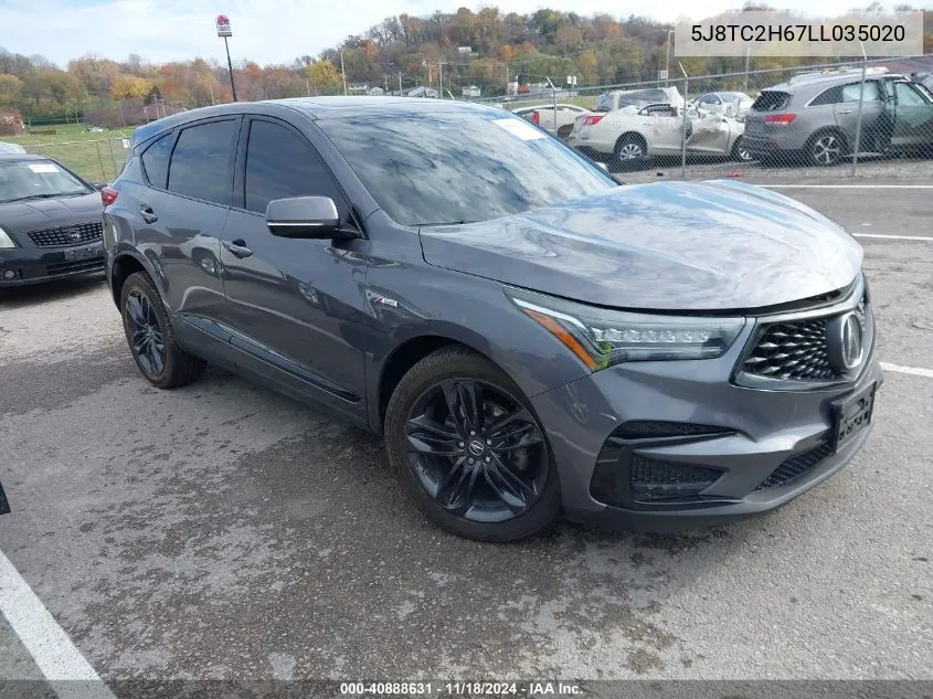 2020 Acura Rdx A-Spec Package VIN: 5J8TC2H67LL035020 Lot: 40888631