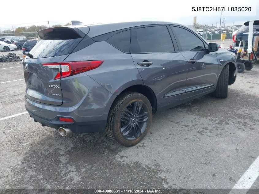 2020 Acura Rdx A-Spec Package VIN: 5J8TC2H67LL035020 Lot: 40888631