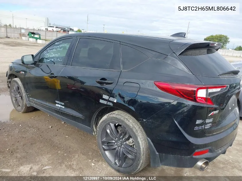 2021 Acura Rdx VIN: 5J8TC2H65ML806642 Lot: 12120997