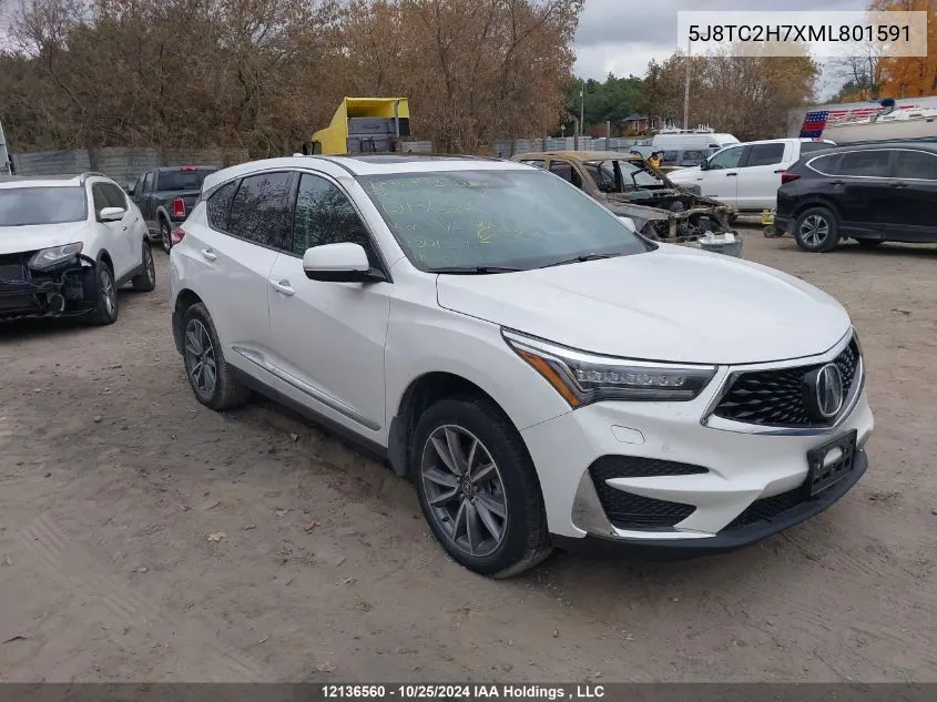 2021 Acura Rdx VIN: 5J8TC2H7XML801591 Lot: 12136560