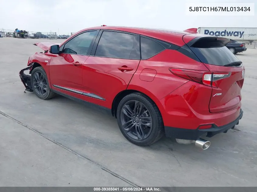 2021 Acura Rdx A-Spec Package VIN: 5J8TC1H67ML013434 Lot: 39385041