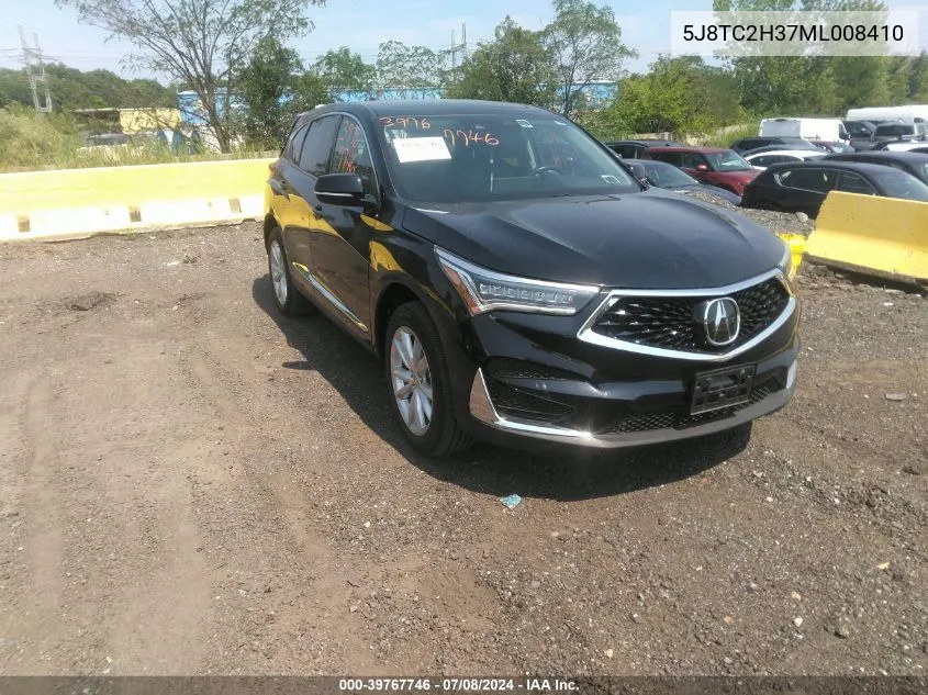 2021 Acura Rdx Standard VIN: 5J8TC2H37ML008410 Lot: 39767746