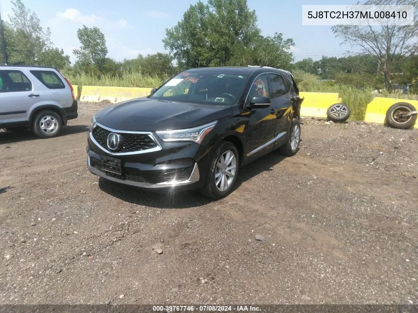 2021 Acura Rdx Standard VIN: 5J8TC2H37ML008410 Lot: 39767746