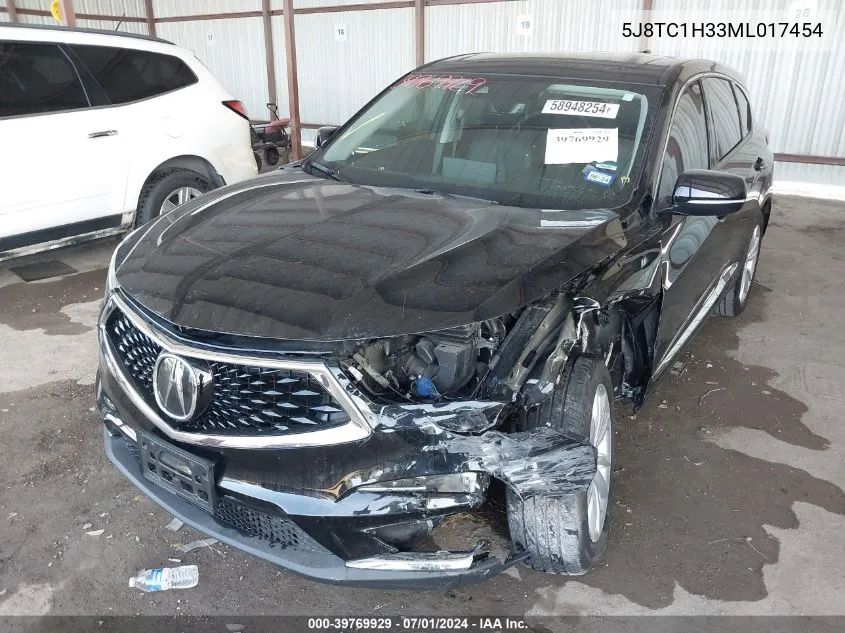 2021 Acura Rdx Standard VIN: 5J8TC1H33ML017454 Lot: 39769929