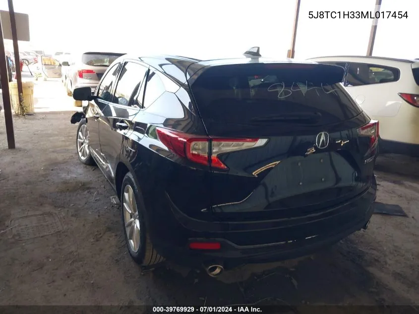 2021 Acura Rdx Standard VIN: 5J8TC1H33ML017454 Lot: 39769929