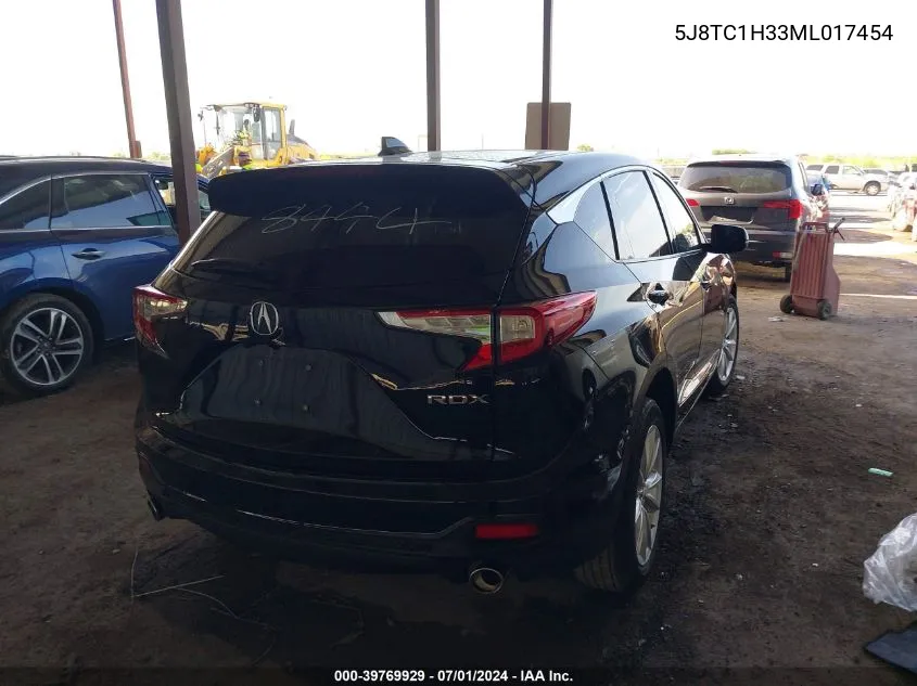 2021 Acura Rdx Standard VIN: 5J8TC1H33ML017454 Lot: 39769929