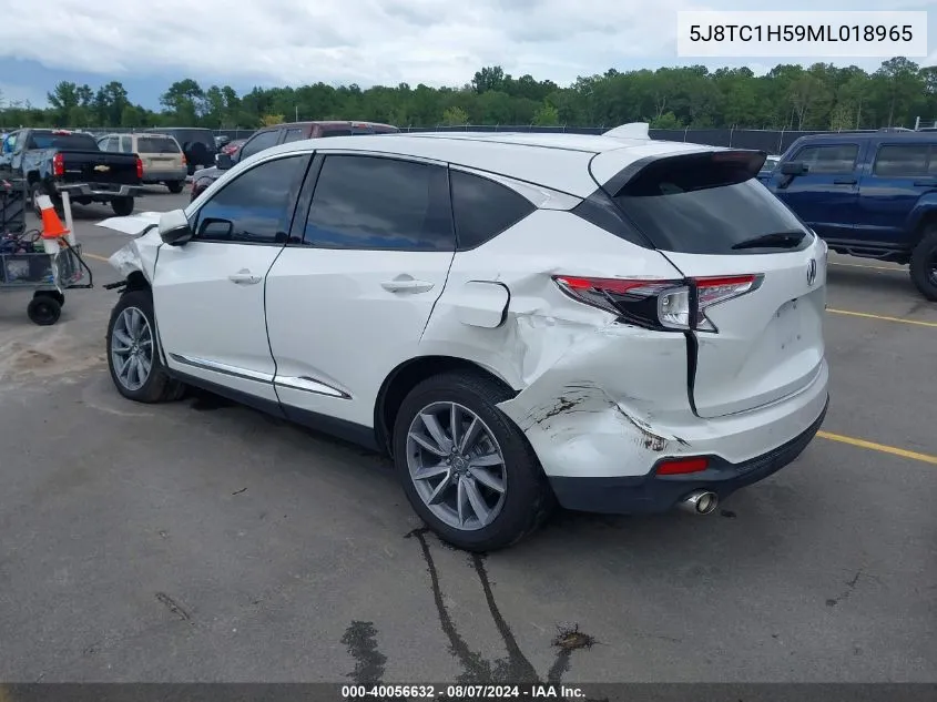 2021 Acura Rdx Technology Package VIN: 5J8TC1H59ML018965 Lot: 40056632