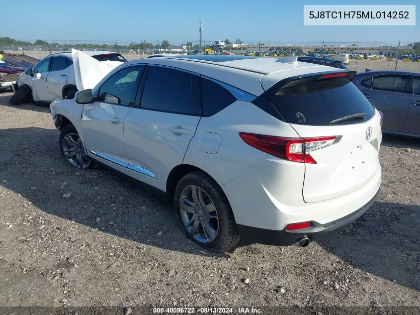 2021 Acura Rdx Advance Package VIN: 5J8TC1H75ML014252 Lot: 40096722