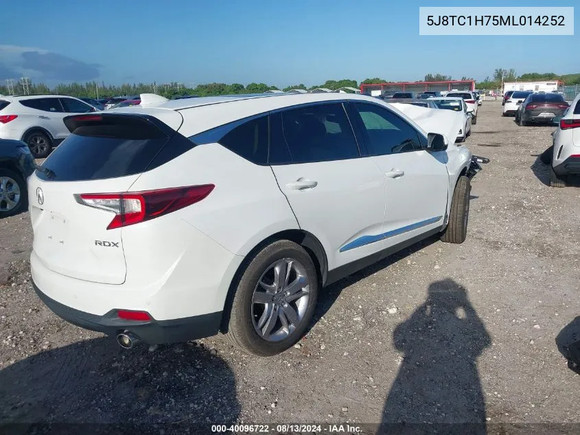 2021 Acura Rdx Advance Package VIN: 5J8TC1H75ML014252 Lot: 40096722