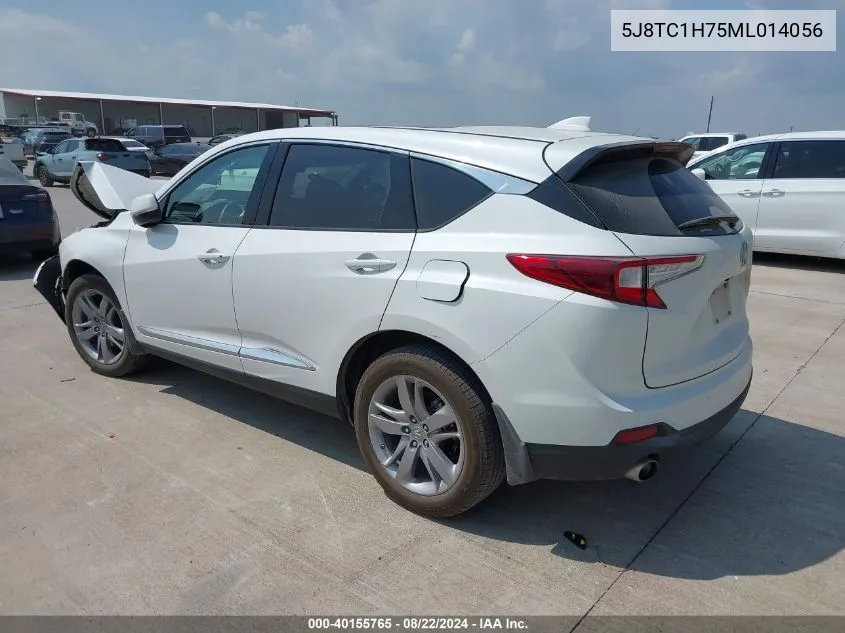 2021 Acura Rdx Advance Package VIN: 5J8TC1H75ML014056 Lot: 40155765