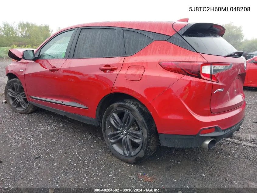 2021 Acura Rdx A-Spec VIN: 5J8TC2H60ML048208 Lot: 40284682