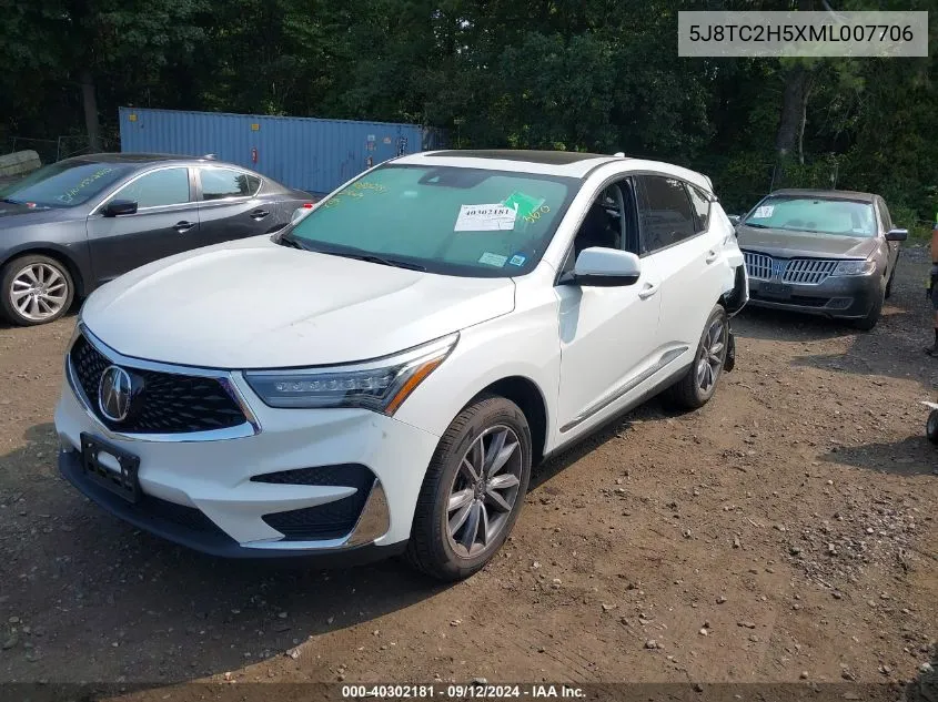 2021 Acura Rdx Technology VIN: 5J8TC2H5XML007706 Lot: 40302181